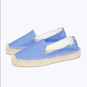 Soludos Marina Blue Platform Smoking Slippers